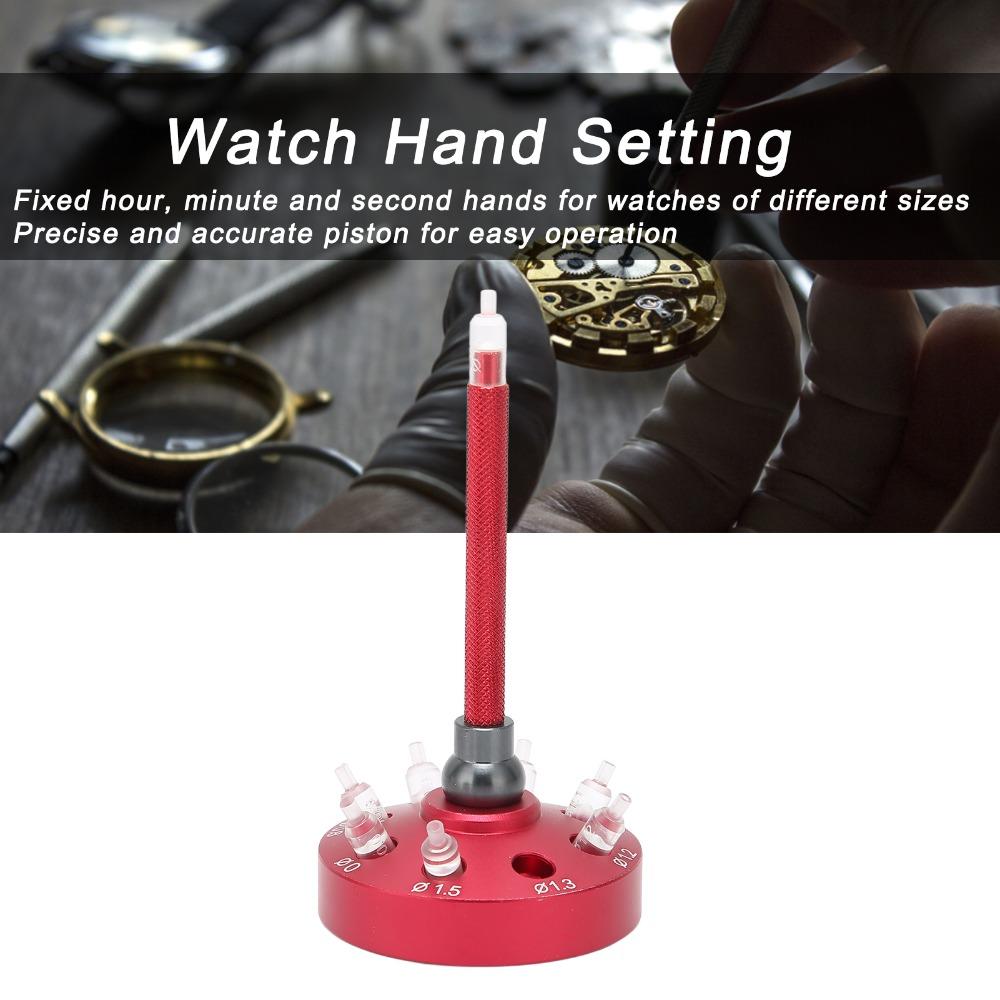 Alloy Steel Material Watch Hands Presser 8Pcs Setting Head Watch Hand Setting Tool Watch Hands Fitting Tool Watchmaking Workshop