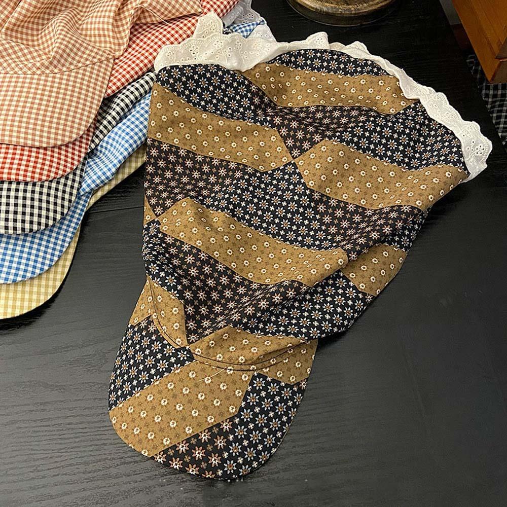 Floral Y2K Headscarf Baseball Hat Retro Strappy Bandana Cap Fashion Scarf Peaked Cap  Travel