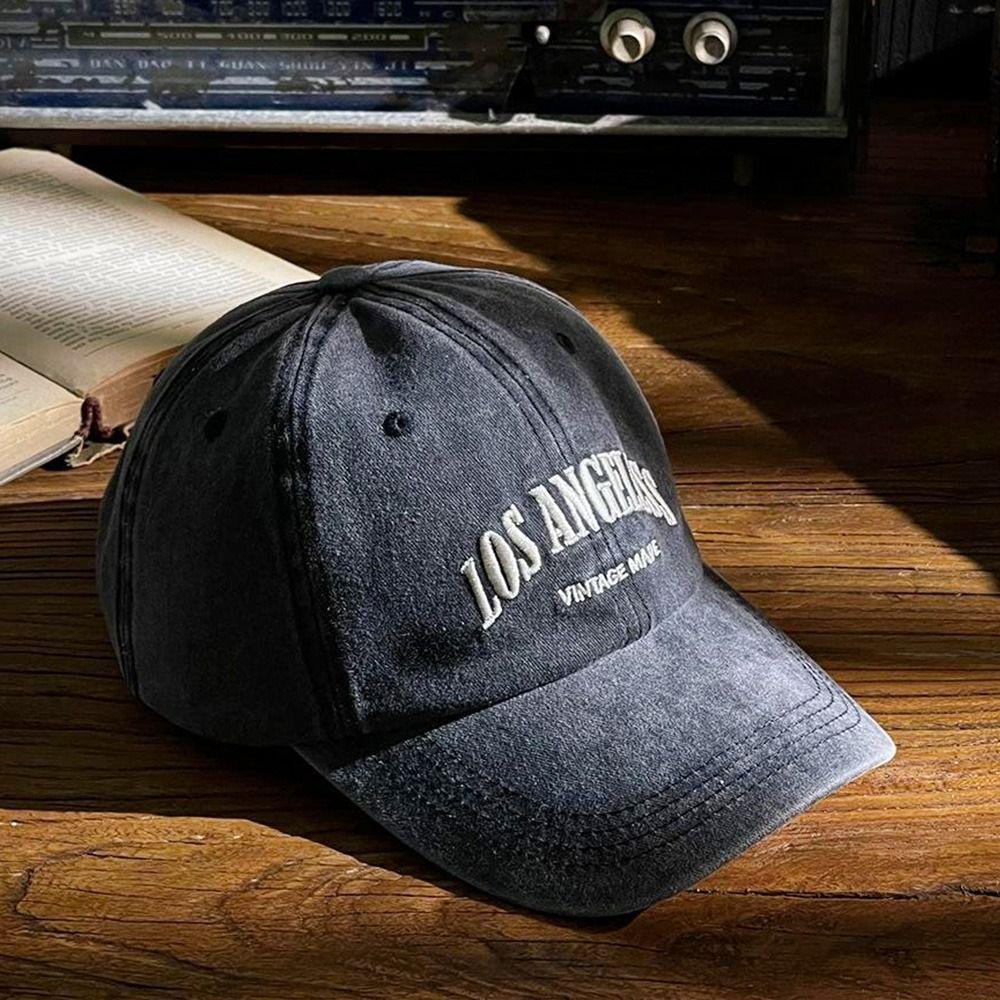 Retro Baseball Caps Letter Embroidery Casual Hat Sun Protection Peaked Caps  Men Women