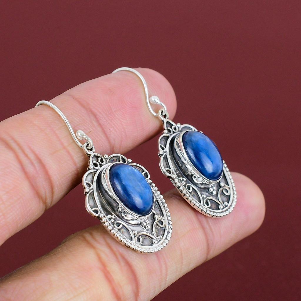 Kyanite Earrings Vintage Earring Amazing Jewelry Gemstone Earring 925 Sterling Silver Earring Handmade Earrings Gifts For Mom Dangle Earring