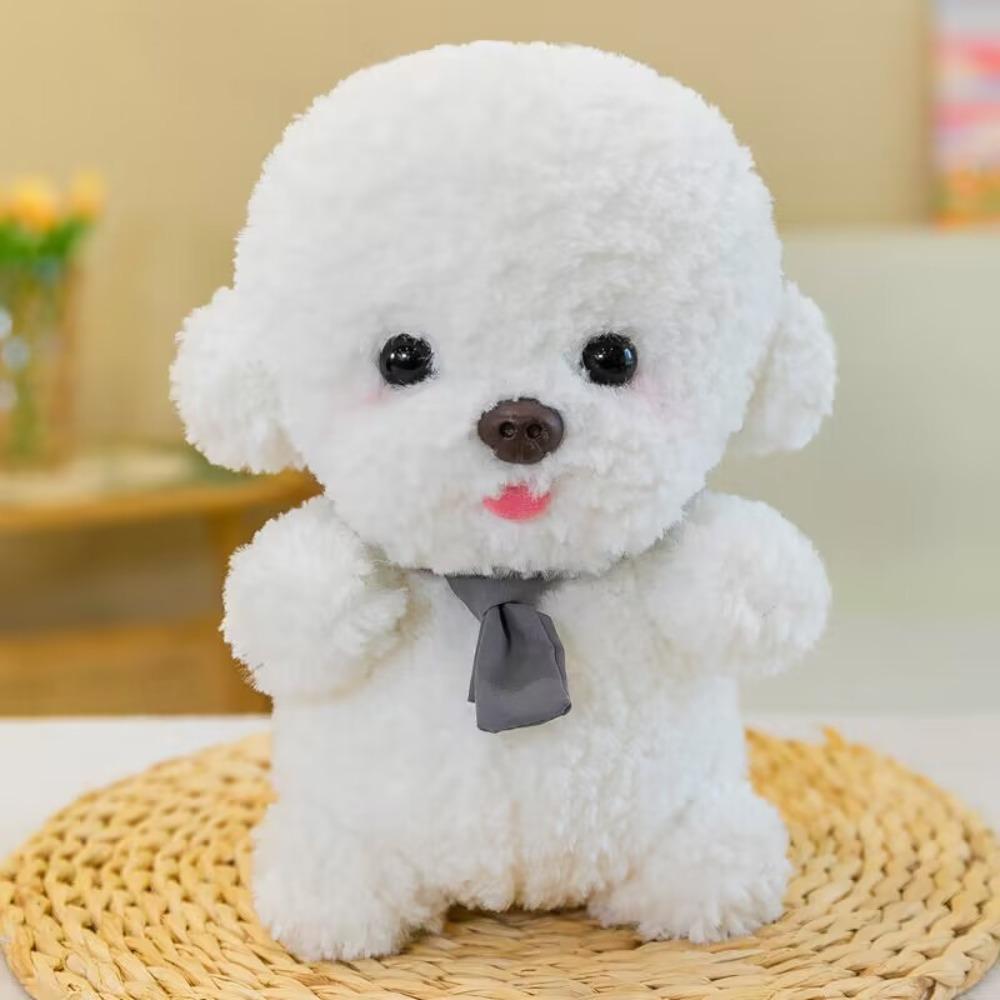 Stuffed Animal Plush Dog Toy Simulation Puppy Plushies Bichon Frise Plush  Xmas Birthday Gifts