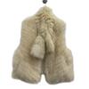 Autumn and winter new light luxury strips fox hair fashion short fur vest women's detachable scarf