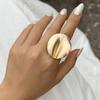 Unique Irregular Big Cuff Rings for Women Open Matte Gold Color Finger Rings Adjustable Jewelry Punk 2024 Party Wedding