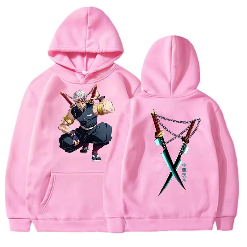 Anime Uzui Tengen Print Hoodie Sweathshirts Men Women Hooded Pullover Unisex Long Sleeve Hoodie Tops Hoodies
