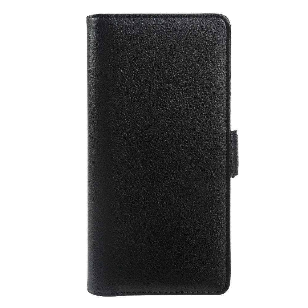 For iPhone 13 Pro Max Wallet Case with Dual Magnetic Clasp Litchi Textured Leather Flip Stand Phone Cover