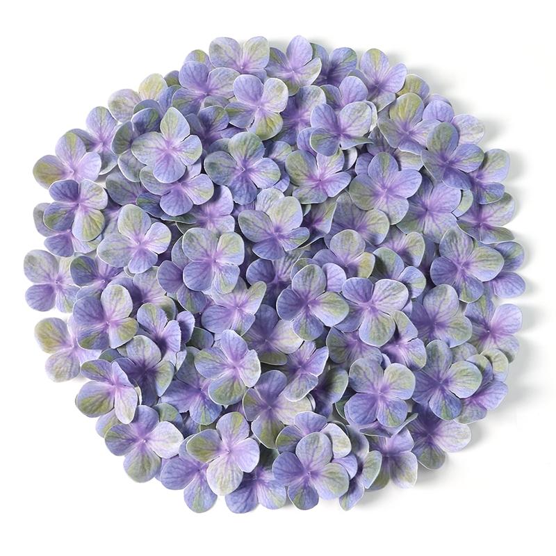 50/100/200Pcs 4.5cm Silk Artificial Hydrangea Flowers Petal Fake Flower for Home Room Decor Wedding Decoration Party Supplies