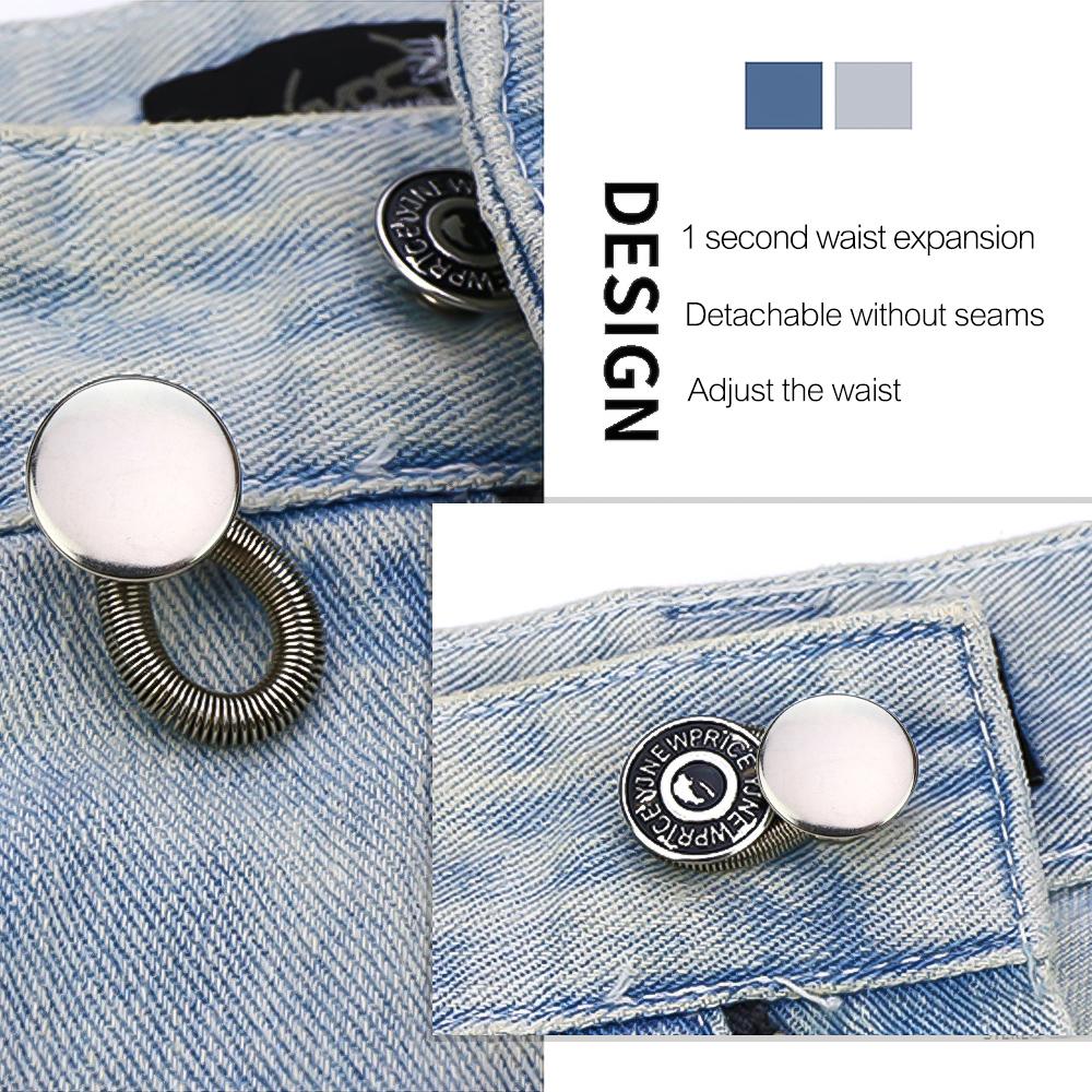 2PCS Solid Color Glossy Spring Expansion Waist Button