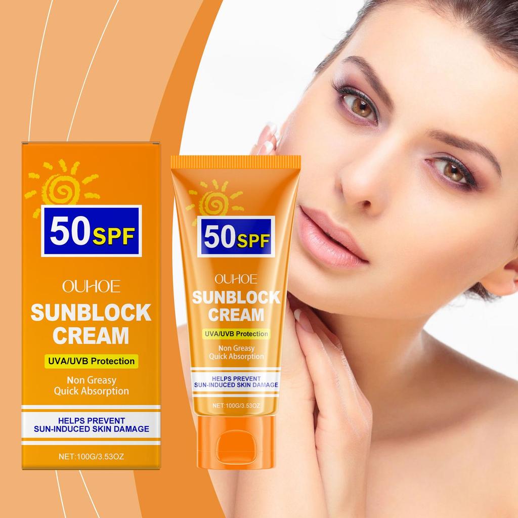 OUHOE cares for the skin, isolates exposure, gentle protection, refreshing, moisturizing and moisturizing sunscreen