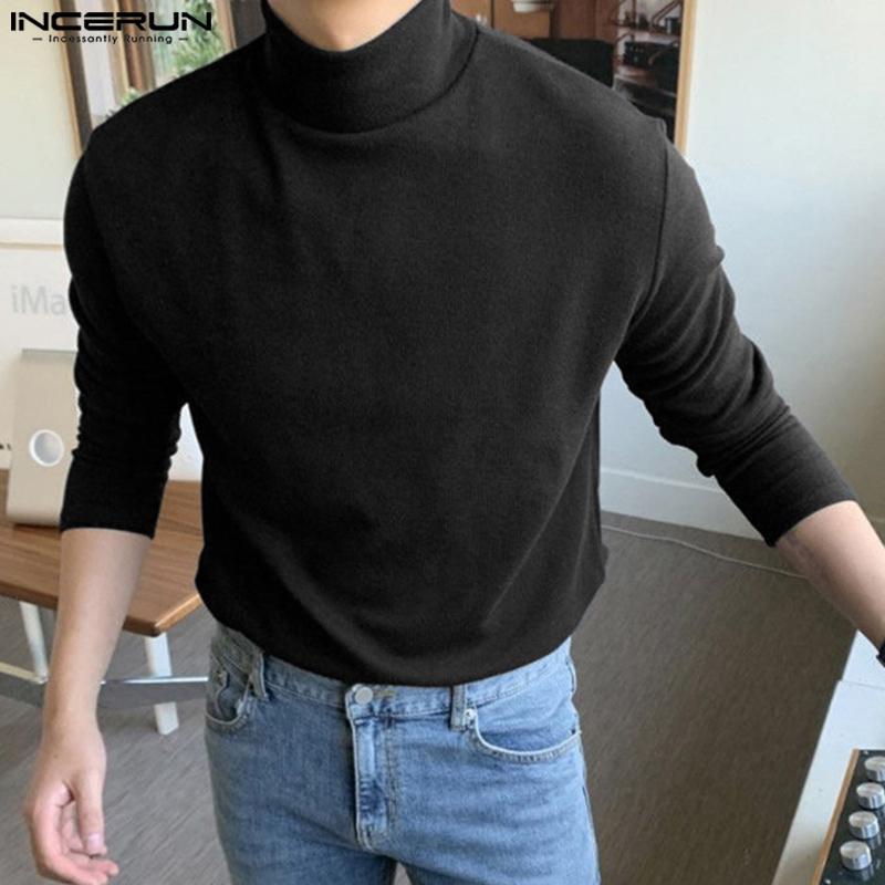 

INCERUN Весна Осень Однотонные Высокие Воротниковые Топы