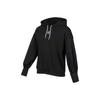 Embroidered Logo Sports Hoodie for Women Black