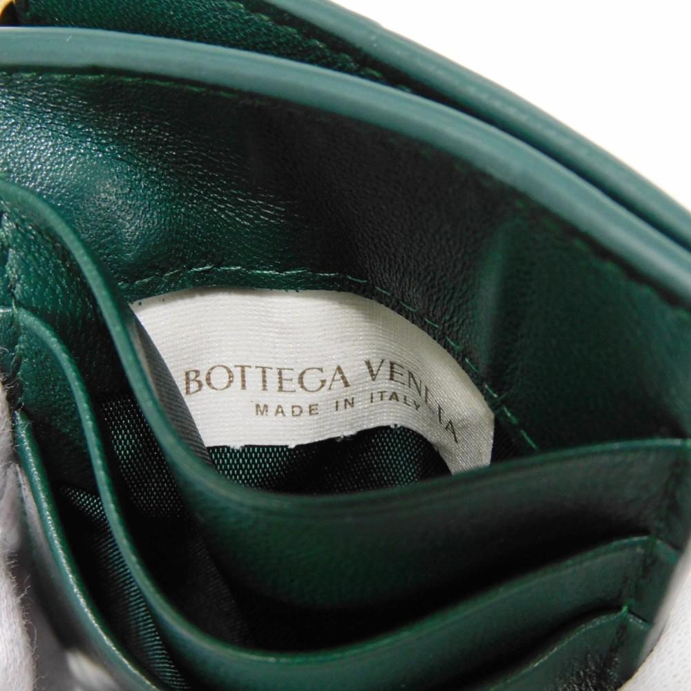 Used 11897 Cassette Card Case 765460 VCQC4 3049 7943 Current RFID IC Chip Maxi Intrecciato Emerald Green Unisex from