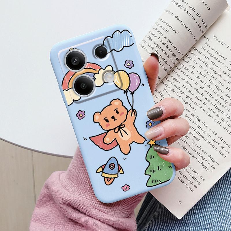 Case For Redmi Note 13 Pro 4G 5G Cute Heart Flower Back Cover Soft Silicone Matte Protective Fundas For Redmi Note13 Pro Bumper