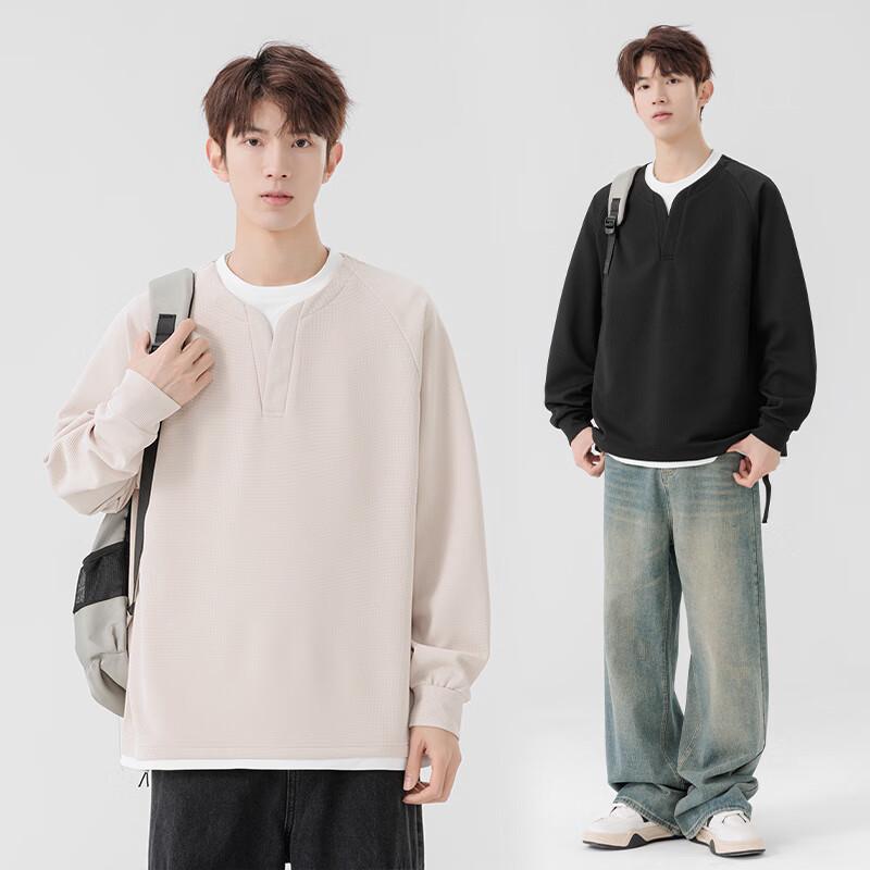 

VUUG Men s Colorblock Faux Two-Piece Sweatshirt XL