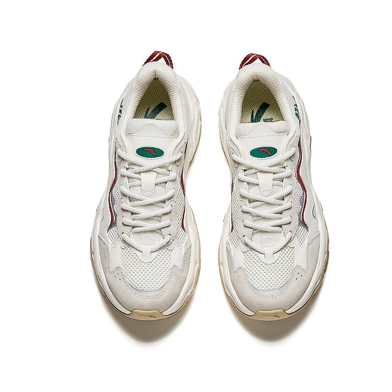 Anta Starlight 2 Slip Resistant Abrasion Resistant Cushioning Low Top Casual Shoes Women's White Red Green 922438837-6