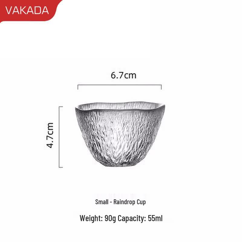 VAKADA Japanese Sakura Raindrop Glass Teacup