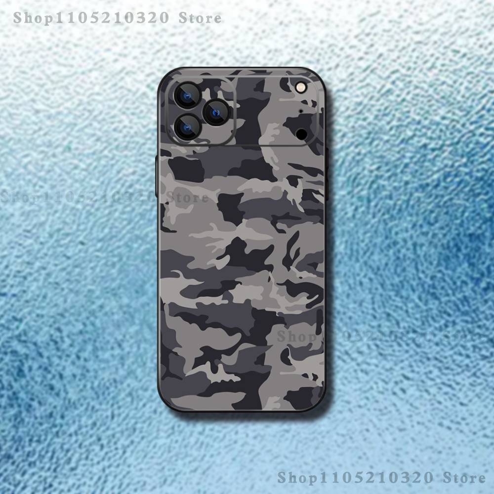 

Military Pattern Camouflage Phone Case For iPhone 17,16,15,14,13,12,11,Pro,Max,Plus,E,SE4,Air,Mini Black Soft Funda iPhone17promax