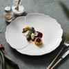 Ceramic Dinner Plates Set White Elegant Steak Plate Dessert Fruit Dish Porcelain Flat Tableware for Home Kitchen Dining Serving