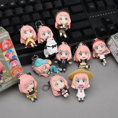 SPY×FAMILY Figurine Chibi 5cm Anya Forger Figurine Boîte Aveugle Porte-clés Statue Manga Kawaii Figurine Anime Poupée de Collection Cadeau Jouet Enfant
