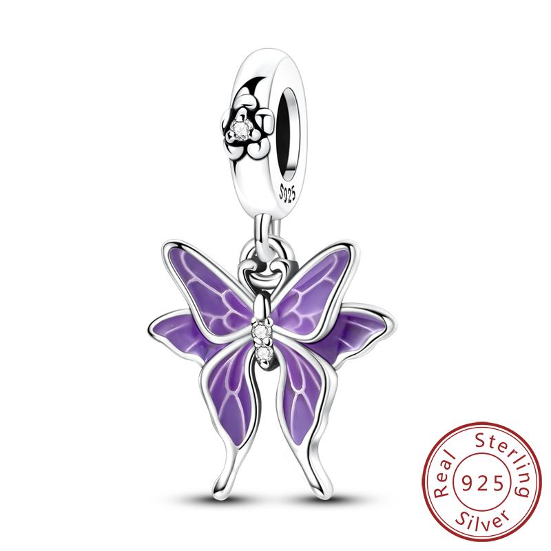 Original Charms Bead Copper Apple Skull Butterfly Flower Cat Starry Sky Charm Fit Bracelet Pendant Diy Jewelry Gift