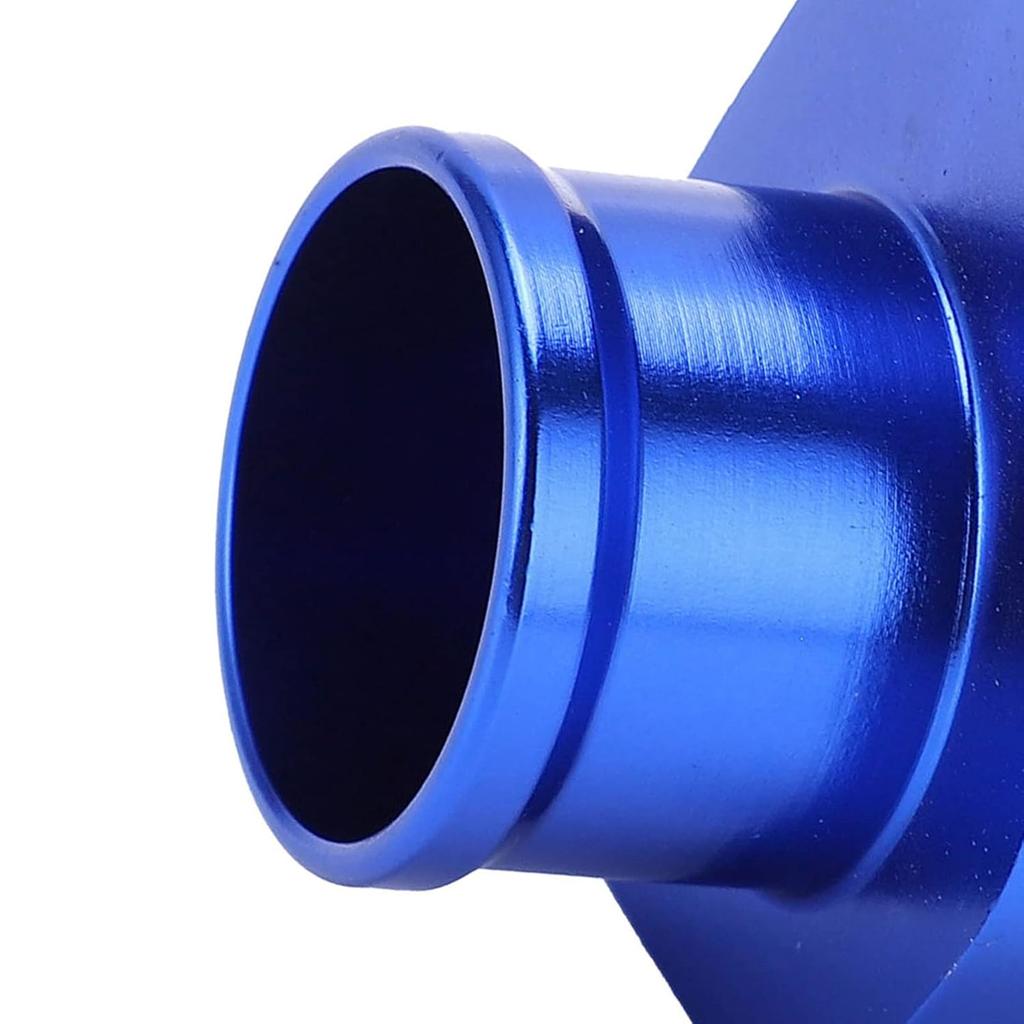 Universal Water Temp Joint Pipe, Aluminum Water Temp Temperature Joint Pipe Sensor Gauge Radiator Hose Adapter with Clamps, Blue 26mm