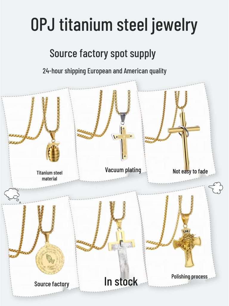 Stylish Non-Fading Stainless Steel Hand Grenade Pendant Necklace