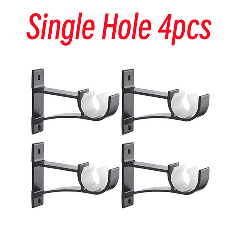 4Pcs Aluminum Alloy Double Curtain Rod Bracket Holder Set Hanging Curtain Bracket Window Track Holder For Bedroom And Home Use