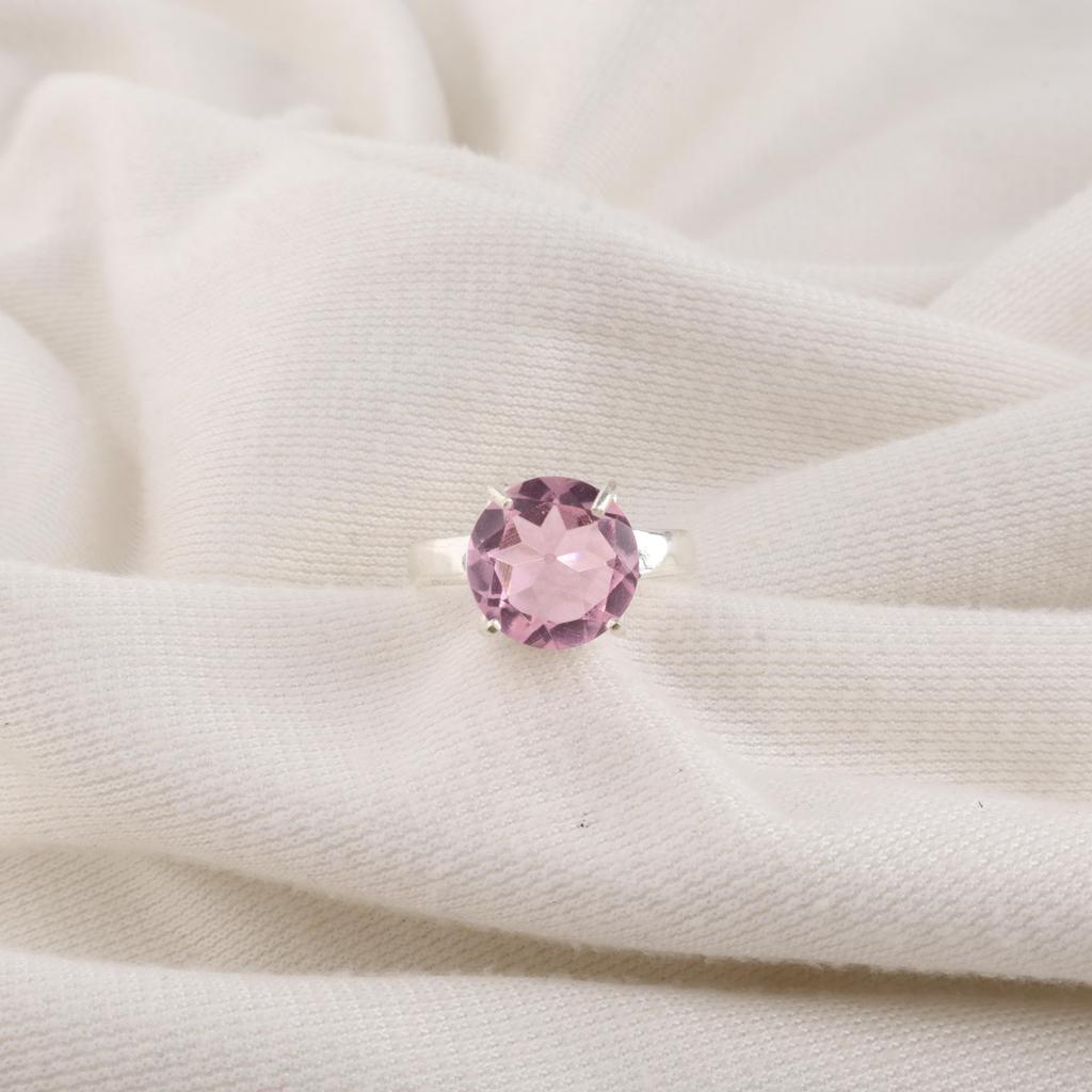Morganite Gemstone 925 Sterling Silver Handcrafted Women Ring For Gift  RR-72-11