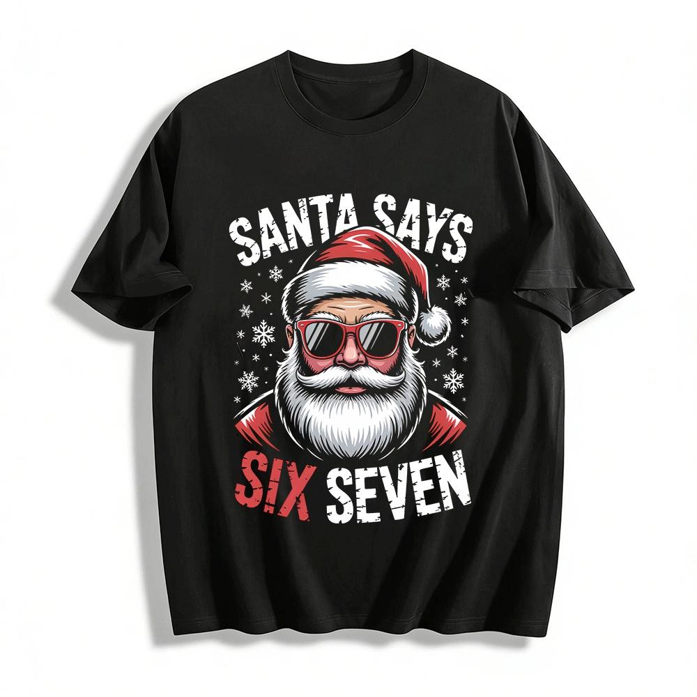 

Cool Sunglasses Santa Print Christmas Unisex T-Shirt Pure cotton T-shirt XXS