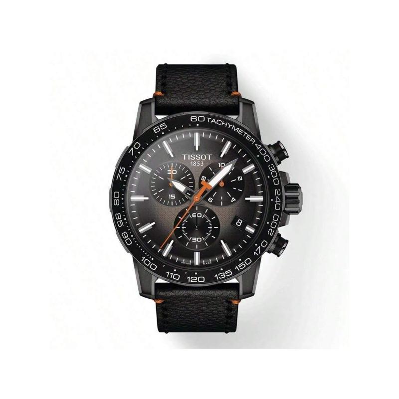 TISSOT Supersport Chrono Basketball Edition Men's Quartz Watch - Black Dial, Leather Strap, Luminous, 100M Waterproof, Model T125.617.36.081.00