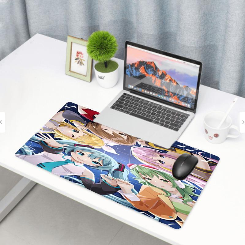Hatsune Miku Print Mouse Pad, Anti‑Slip Desktop keyboard Mat, for PC Laptop Gaming Working Daily Use, Cool Festival Birthday Gift