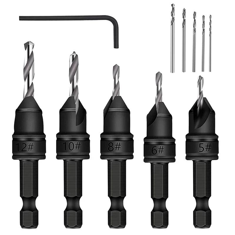 New Hole Opener Set with Hexagonal Screws Hardware Tools Woodworking Specific Countersunk Drill Bits That Can Be Freely Adjusted
