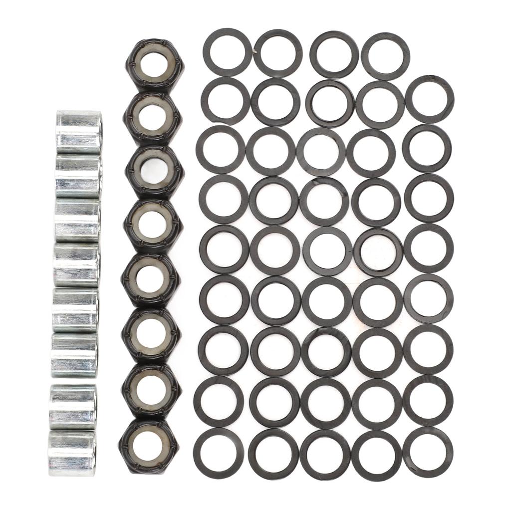 56PCS Skateboard Truck Hardware Kit Iron Spacers Axle Nuts and Speed Rings for Skateboard and Longboard