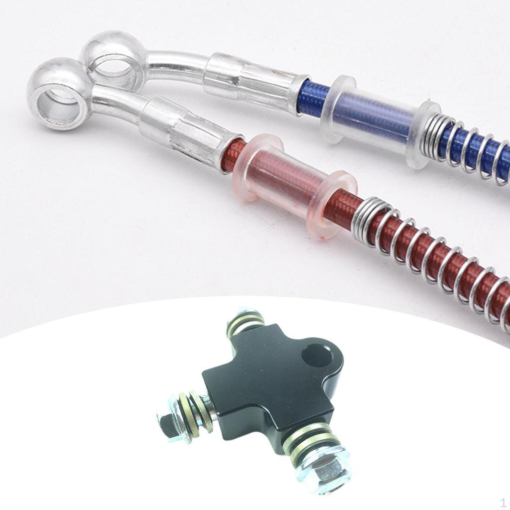 3 Way Brake Oil Hose Connector, Bracket, Modified Triple Adapter for ATV And Off-Road