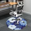 1pc Floral Blue Office Round Area Rug,  Mat Suitable For Office, Under Office Chairs Bedroom Living Room Home Decor, Room Deco