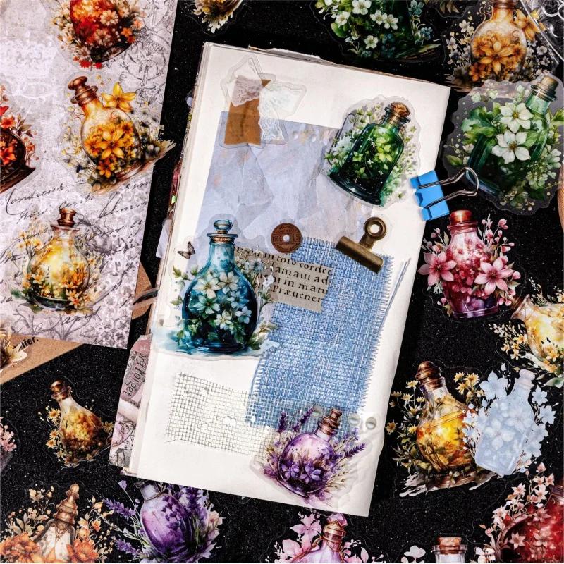 Vintage Flaschenaufkleber-Set DIY-Dekoration Scrapbooking Story in einer Flasche Serie PET-Aufkleber
