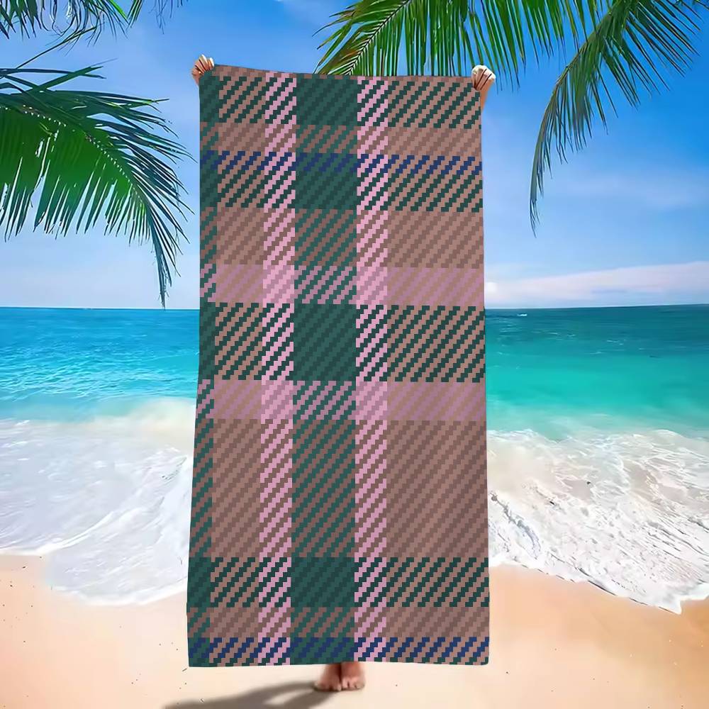 Schottischer Tartan-Print Mikrofaser Strandtuch Saugfähig Schnelltrocknend Weich Yoga Schwimmen Resort Bergsteigen Handtuch