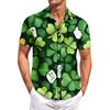 Men's Casual Short-sleeved Shirt Slim Fit Stylish Men's St. Patrick Print