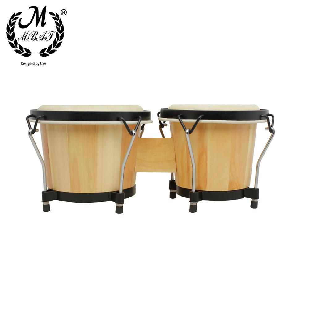 M MBAT Wooden Bongo Drum High Quality Percussion Instrument 6 Inch African Tambourine With Wrench Music Accessories Rhythm Gift