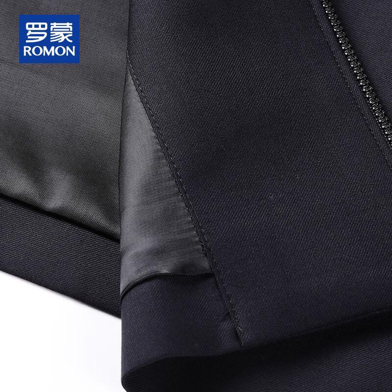 ROMON Men's Autumn/Winter Wool Silk Blend Business Casual Jacket