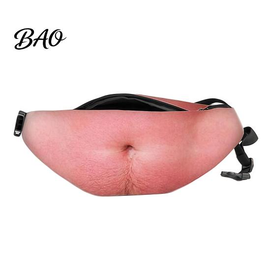 Unique Costume Accessory for Adults Beer Belly Fanny Pack, Funny Hairy Waist Bag, Realistic 3D Big Festival Outfit Belly, Dad Bod Gag Gift Men Husband