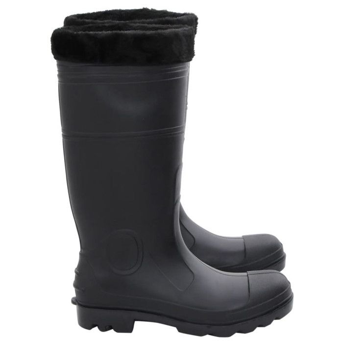 VidaXL Bottes de pluie noir taille 38-46 PVC
