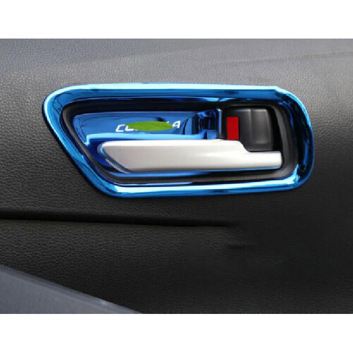 Interior Door Handle Lock Cover Trim Blue Titanium For Toyota Corolla -