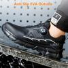 Anti-fatigue Work Shoes with Steel Toe Lightweight Breathable Safety Shoes with Rotary Button Work Boots Labor Protection Shoes