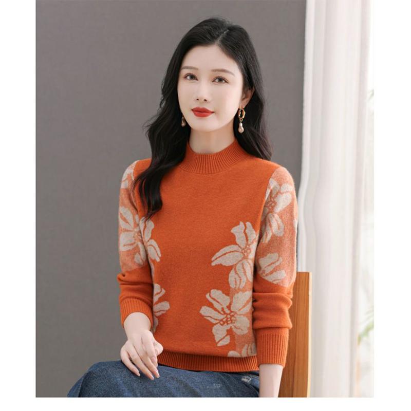 Morsom Høst Vinter Ny Undergenser Løs Strikkegenser Halvhøy Hals Varm