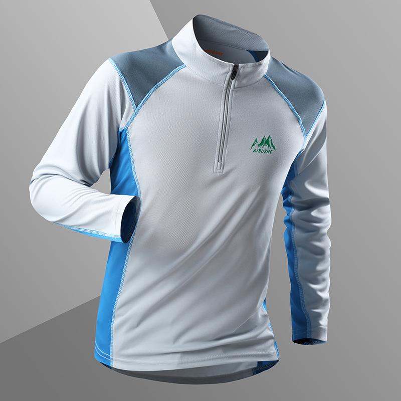 Utendørssport Hurtigtørkende Klær Herre Langermet T-skjorte Pustende, Slitesterk, Svetteabsorberende, Fottur Hurtigtørkende Klær