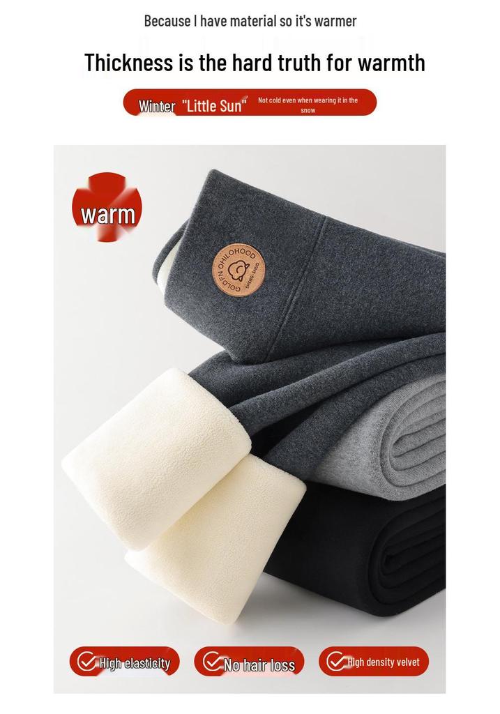 MXL005 Women's Lambswool Fleece-Lined High-Waisted Winter Leggings - Extra Thick & Warm