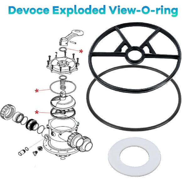 Spider Gasket Kit Pool Sand Filter Valve Seal Gasket Parts Replacement for Hayward Sp0714t Vari-Flo XL Valve and SPX0714CA O-Rings Gasket