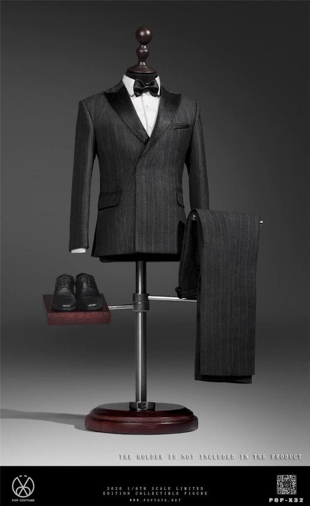 Scale Action Figure POPTOYS Male Suit Clothes and Shoes Set Masterpiece Version and Head Not [TOYBARJAPAN] 1/6 POP-X32 (Body Included)