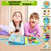 Montessori Busy Board Interaktives Sensorikspielzeug Faltbar Tragbar Aktivitätenbuch Blau Pädagogisches Reise Spielzeug zur Entwicklung der Feinmotorik