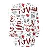 Women's Fashionable Casual Three,quarter Sleeve Heart,shaped Printed Round,neck Top